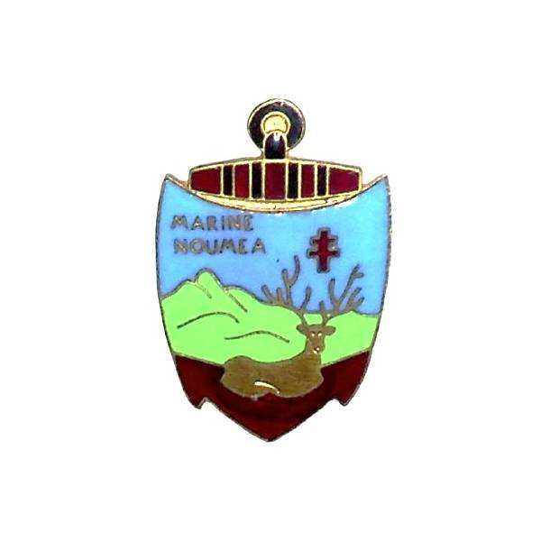 Marine Nouméa , cerf sur une ancre rouge, tache sous le rouge (pas d'éclat)