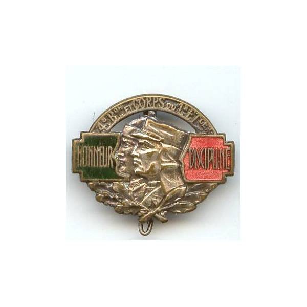4° Bataillon et Corps / 1° Régiment Etranger d'Infanterie au Levant (Syrie) , argenté, patiné