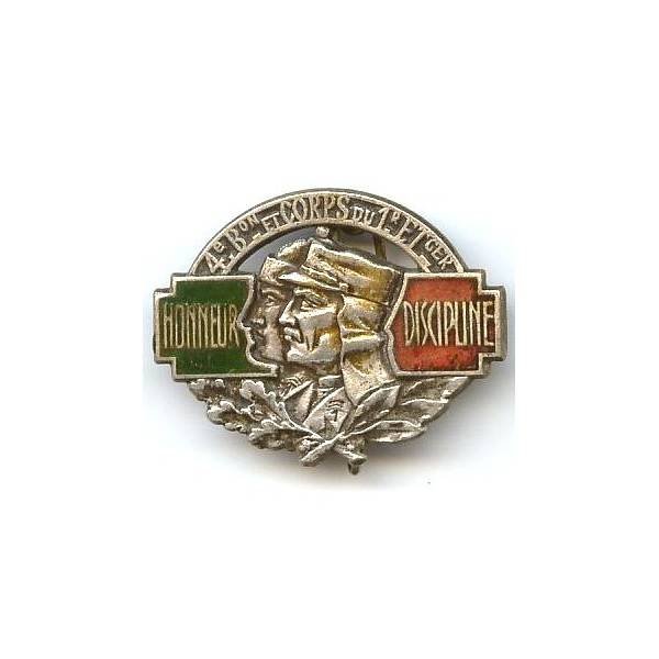 4° Bataillon et Corps / 1° Régiment Etranger d'Infanterie au Levant (Syrie) , argenté, patiné