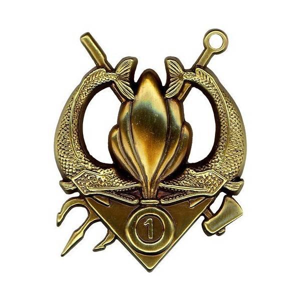 1° Régiment Etranger du Génie / 1°Compagnie / Brevet de plongeur , bronze, épingle sertie