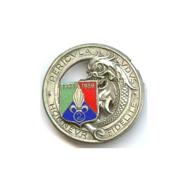 2° Régiment Etranger de Cavalerie , grenade à plat, attache ressoudée