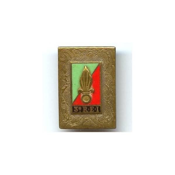 3° Régiment Etranger d'Infanterie en Extrême-Orient , plaque argentée, D Ber en arc, attache cassée