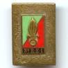 3° Régiment Etranger d'Infanterie en Extrême-Orient , plaque argentée, D Ber en arc, attache cassée