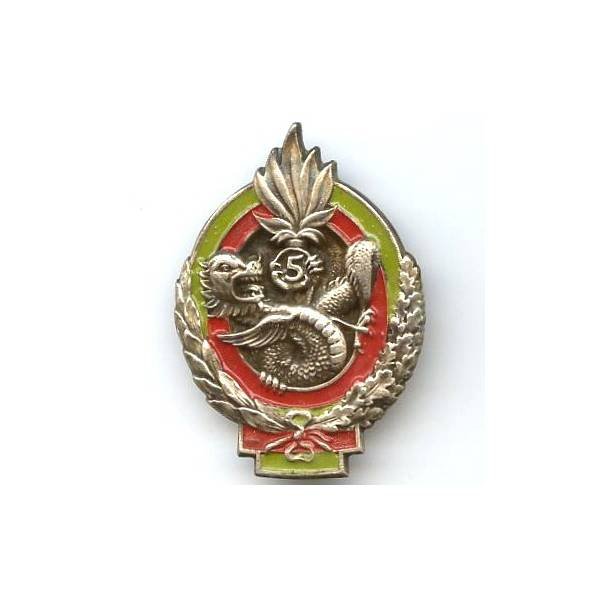 5° Régiment Etranger d'Infanterie en Extrême-Orient , argenté, fond plein, peint