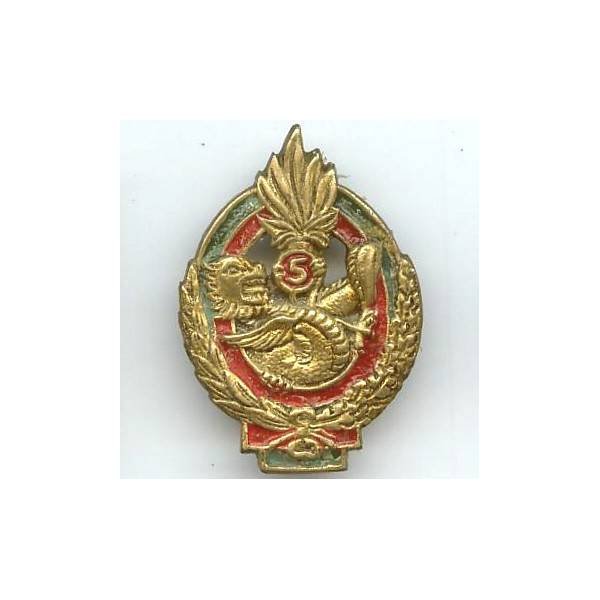 5° Régiment Etranger d'Infanterie en Extrême-Orient , 5 rouge, moulage Drago peint, doré, évidé