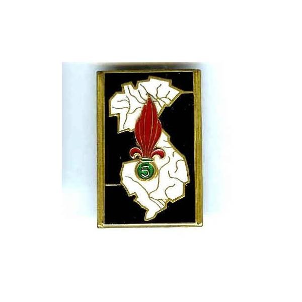 5° Régiment Etranger d'Infanterie , carte d'Indochine blanche, petit 5, retirage 86