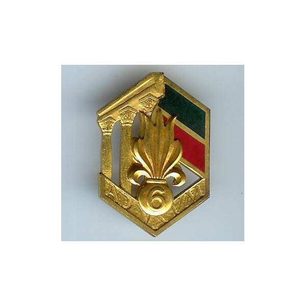 6° Régiment Etranger d'Infanterie , colonnes, doré (pour officiers), retirage 76