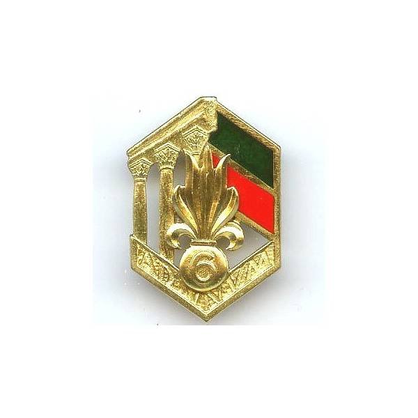 6° Régiment Etranger d'Infanterie , colonnes, doré (pour officiers), retirage 85