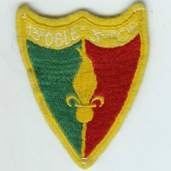 13° DBLE / 3° Cie, marquage en haut, tissu, 65x80, détendu