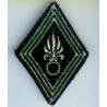 Légion Etrangère , losange de bras militaire du rang, bombe évidée, tissu
