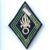 Légion Etrangère , losange de bras , militaire du rang, grenade argentée, tissu