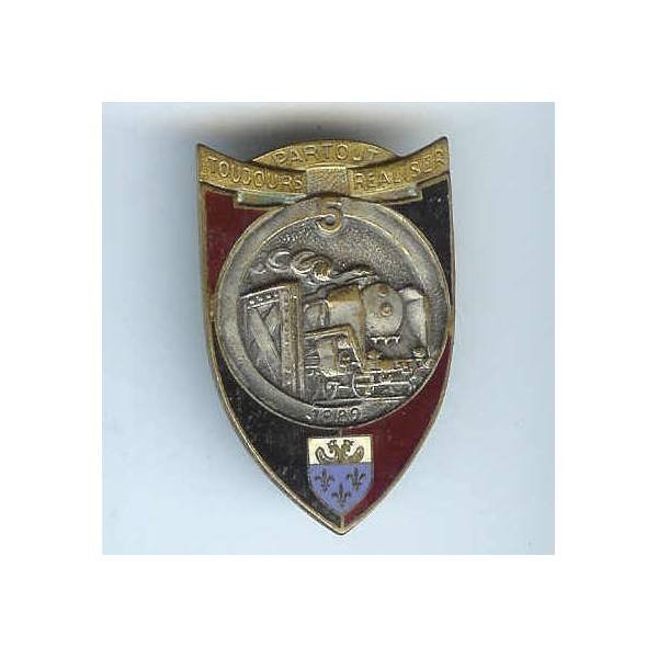 5° Régiment du Génie, écu, résine