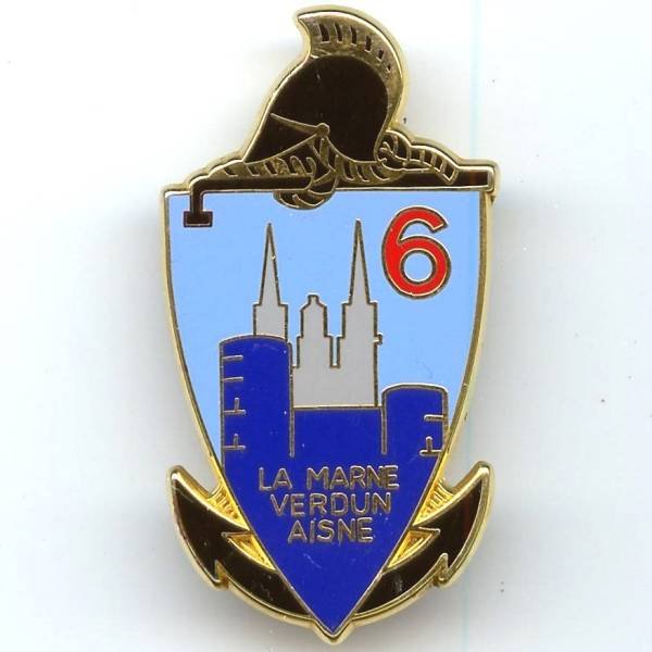 6° Régiment du Génie ,"La Marne Verdun Aisne", reprise du modèle 1939, épingle sertie