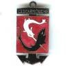 Escarmouche (frégate 1944-60) , ancre noire, espadon blanc transperçant un requin noir, fabrication 1948