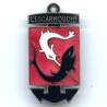 Escarmouche (frégate 1944-60) , ancre noire, espadon blanc transperçant un requin noir, fabrication 1948