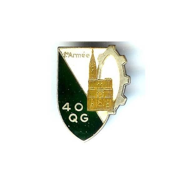 40° (Esc.) Quartier Général de la 1° Armée, pastille lisse