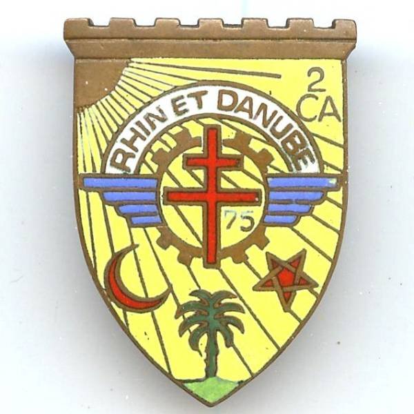 75° Cie de QG des FFL (2° Corps d' Armée), fond jaune