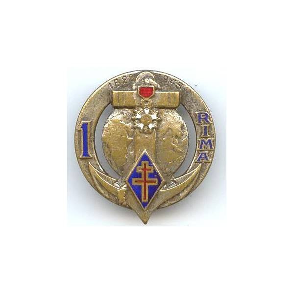 1° Rgt d' Infanterie de Marine, émail, marquage en rond
