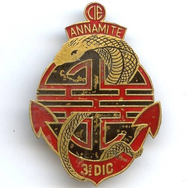 ORIGINAL, Cie Annamite de la 3° DIC, naja, peint