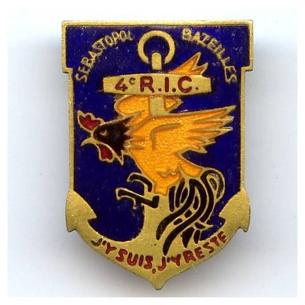 4° Régiment d'Infanterie Coloniale , coq à tête noire