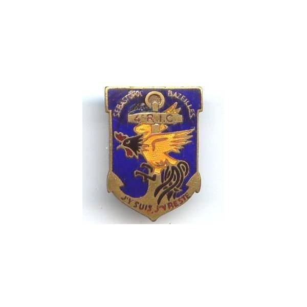 4° Régiment d'Infanterie Coloniale , coq à tête noire , "fatigué"