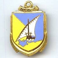 6° Bataillon de Commandement et Services , sigle non émaillé, émail, 2 boléros lisses