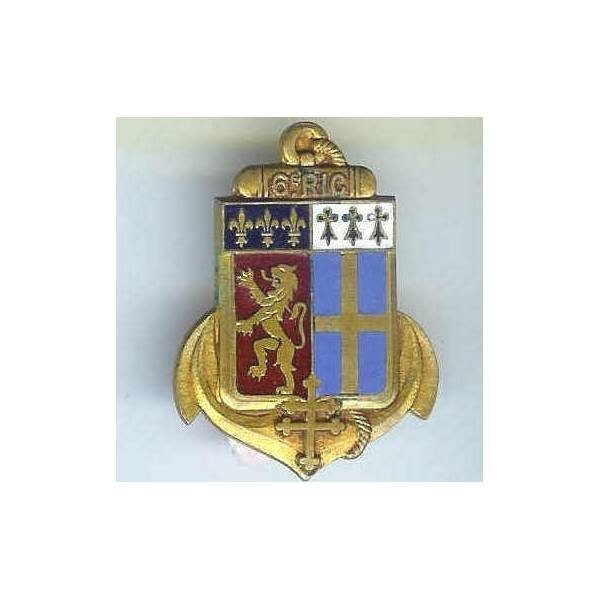 6° Rgt d'Infanterie Coloniale , 3 hermines, boléro rectangle, Courtois + adresse