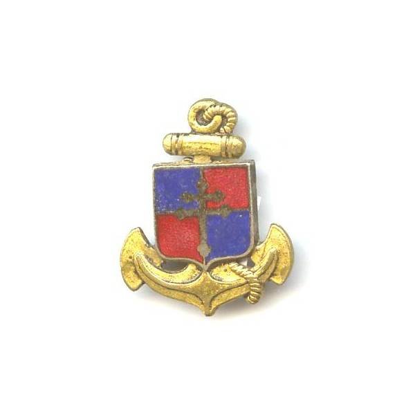 9° Division d'Infanterie Coloniale , émail, attache grossièrement ressoudée