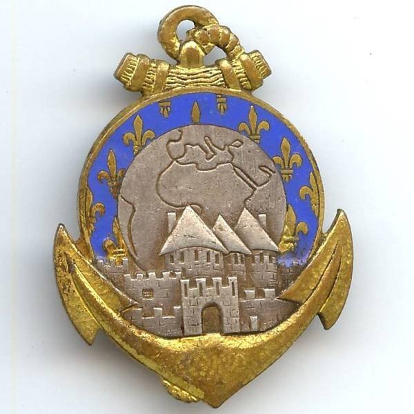 24° Rgt d'Infanterie Coloniale / Centre d'Instruction , émail, dos guilloché argenté, 1 boléro Drago