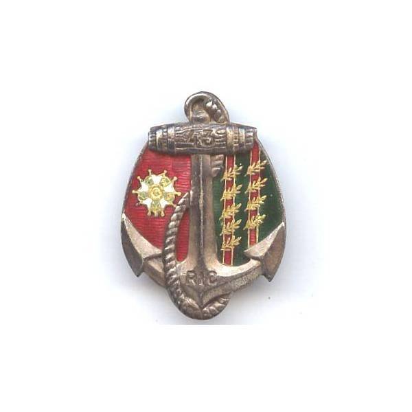 43° Rgt d'Infanterie Coloniale , 9 palmes, dos lisse