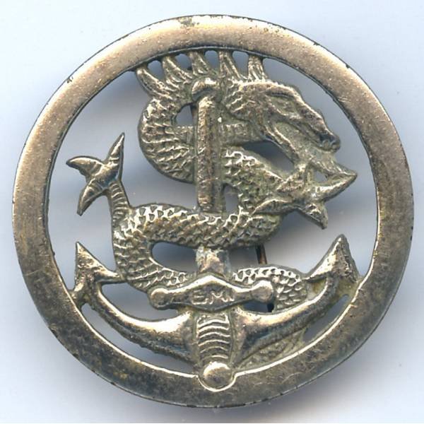 Bataillon de Marche Indochinois , insigne de bérêt, 44 mm, chromé