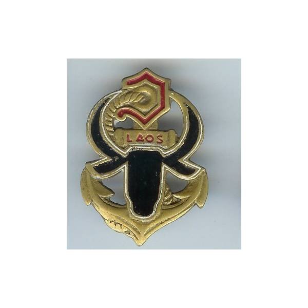Forces Françaises au Laos , tête de gaur noire , métal coulé peint, sans attache