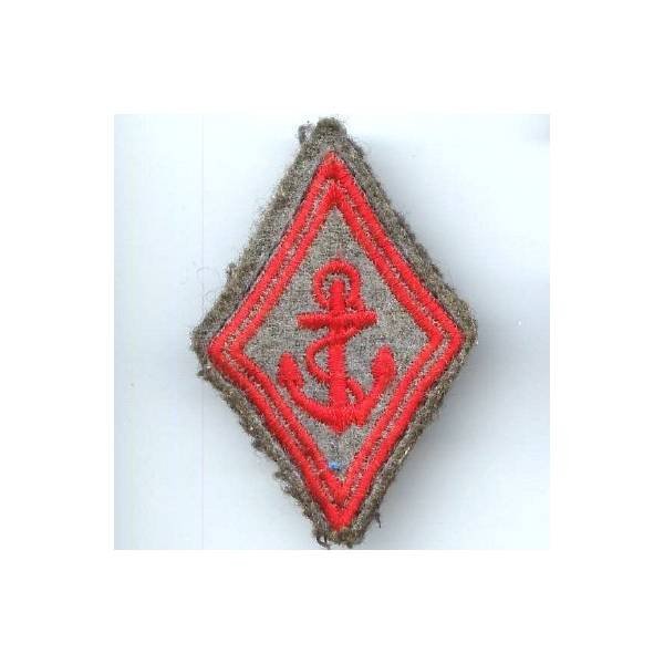 Infanterie Coloniale , losange de bras , tissu brodé sur feutre gris-bleu