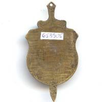 Cdo 14, tête de lion, dos meulé, éclat d' émail