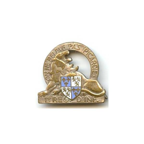 1° Rgt d' Infanterie, dos estampé