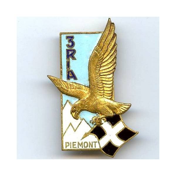 3° Régiment d'Infanterie Alpine , Piémont, aigle, émail, 2 boléros Drago