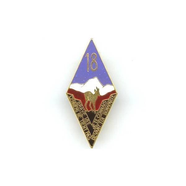 18° Régiment d'Infanterie , Isard, losange, sans croix, résine, retirage