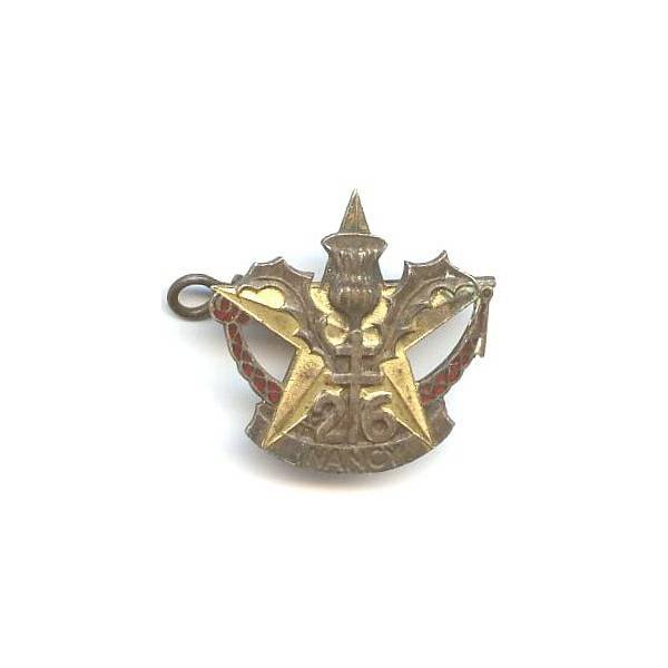 26° Régiment d'Infanterie , fourragère émaillée, listel plat, 1939