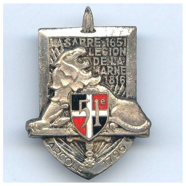 51° Régiment d' Infanterie, émail