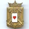60° Régiment d'Infanterie , as de coeur, émail, dos guilloché, boléro lisse
