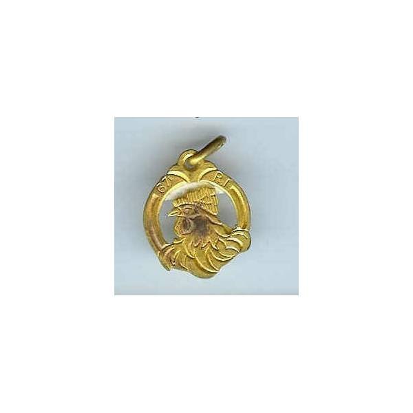 67° Rgt d' Infanterie, ovale 20x25, breloque de cou, doré