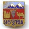 96° Régiment d'Infanterie Alpine , église, chameau et raisins sur fond de montagnes, attache horizontale