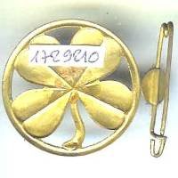 106° Régiment d'Infanterie , trèfle, 30 mm, attache dessoudée