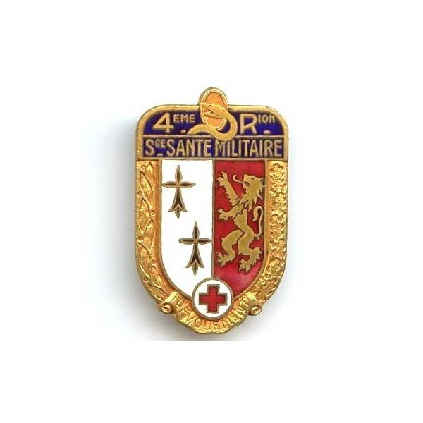 Service Santé / 4° Région Militaire, doré, marquage en haut