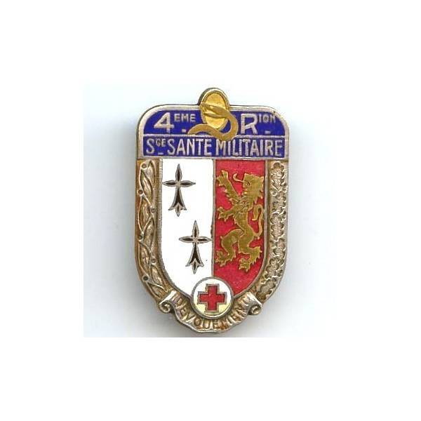 Service Santé / 4° Région Militaire, argenté, Drago latéral