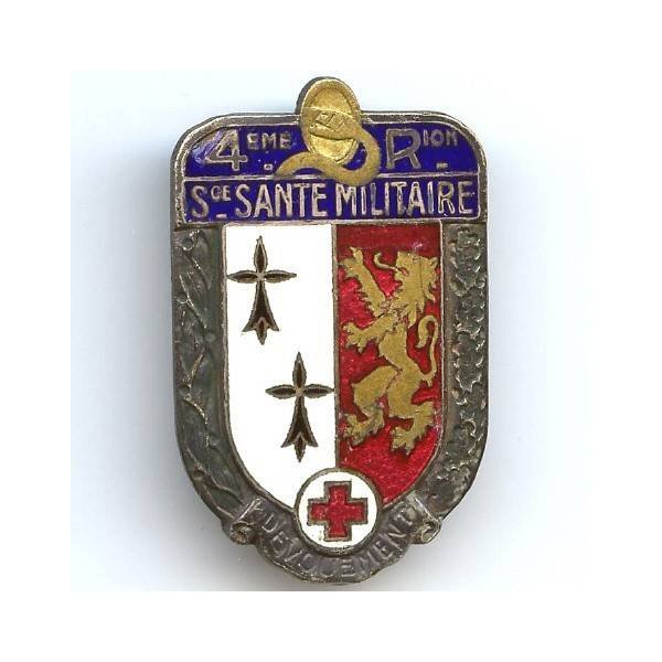 Service Santé / 4° Région Militaire , argenté,éclats