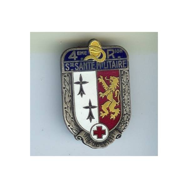 Service Santé / 4° Région Militaire, argenté, sans attache