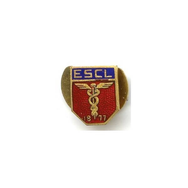 ESCL , 1877, insigne de boutonnière, attache à patin