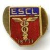 ESCL , 1877, insigne de boutonnière, attache à patin