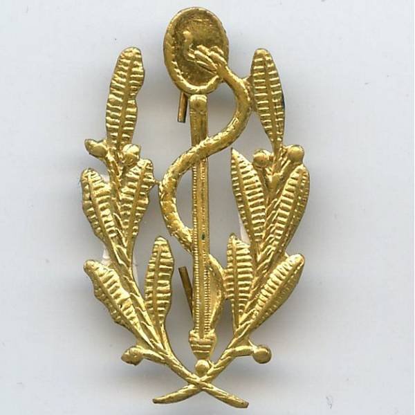 Caducée, métal léger doré